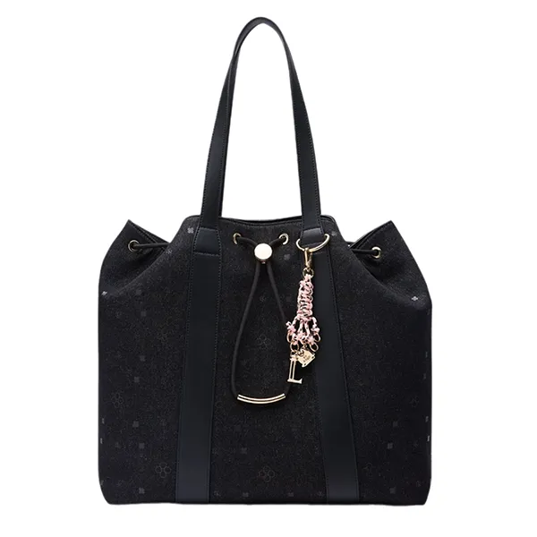 Túi Đeo Vai Nữ Lyn Jden Drawstring Bucket Bag Black Variation 2 L26CBWA067 Màu Đen