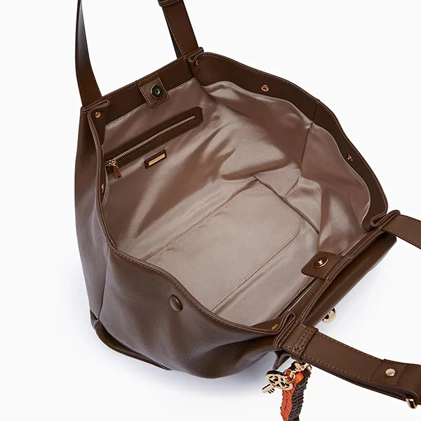 Túi Đeo Vai Nữ Lyn Malindi Large Shoulder Bag L26CBWB023 Dark Brown Màu Nâu