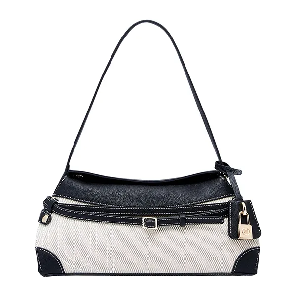 Túi Đeo Vai Nữ Lyn Octavia Infinite M Shoulder Bag L26CBWA166 Black Màu Đen/Trắng