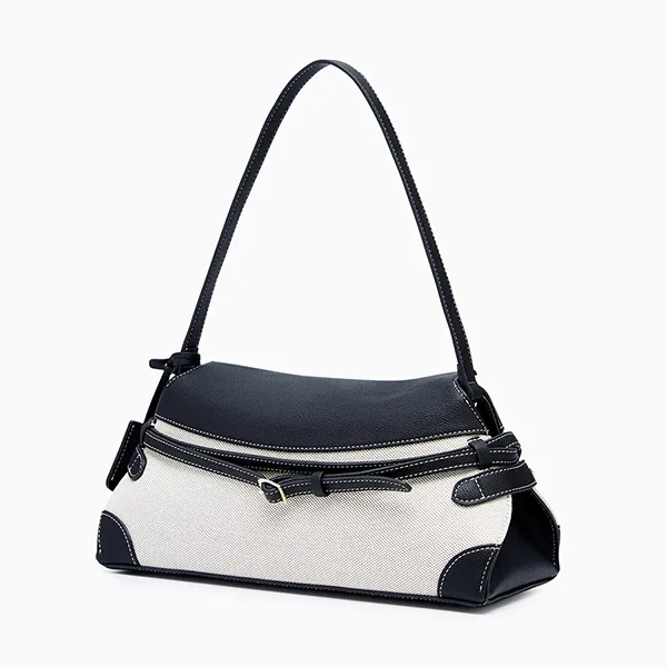Túi Đeo Vai Nữ Lyn Octavia Infinite M Shoulder Bag L26CBWA166 Black Màu Đen/Trắng