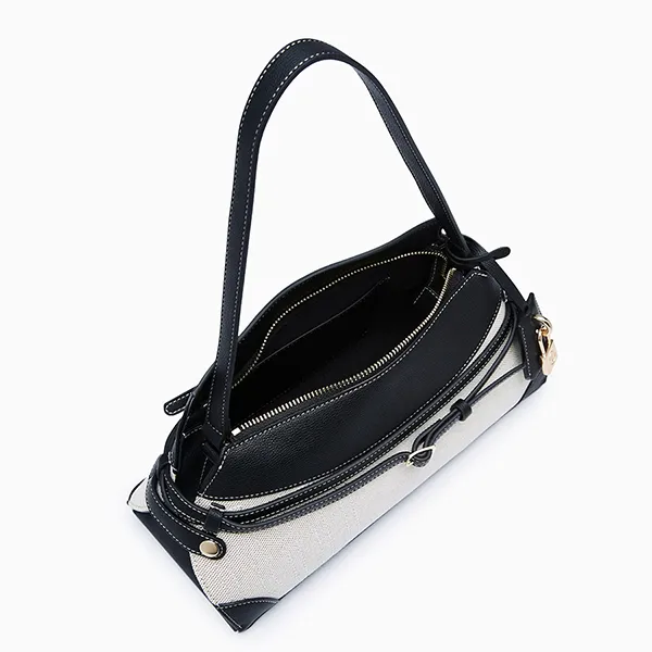 Túi Đeo Vai Nữ Lyn Octavia Infinite M Shoulder Bag L26CBWA166 Black Màu Đen/Trắng