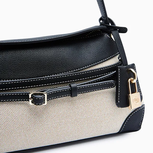 Túi Đeo Vai Nữ Lyn Octavia Infinite M Shoulder Bag L26CBWA166 Black Màu Đen/Trắng