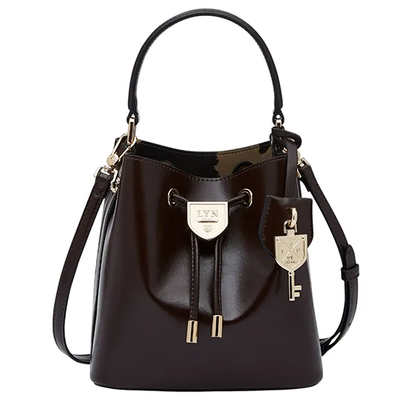 Túi Đeo Vai Nữ Lyn Re-Edit Carina Mustang Bucket Bag Dark Brown L26CBWA106 Màu Nâu Đậm