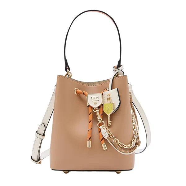 Túi Đeo Vai Nữ Lyn Re-Edit Explore Carina S Bucket Bag Beige L26CBWA119 Màu Nâu