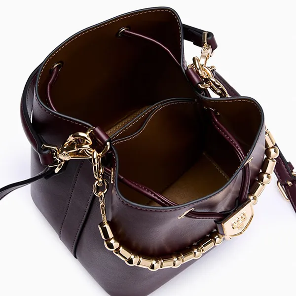 Túi Đeo Vai Nữ Lyn Re-Edit Gastby Carina S Bucket Bag L26CBWA047 Dark Red Màu Đỏ Tía