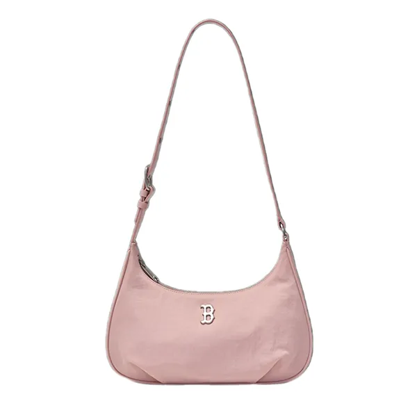 Túi Đeo Vai Nữ MLB Basic Vintage Nylon Hobo Bag Boston Red Sox 3ABQVN16N-43PKL Màu Hồng