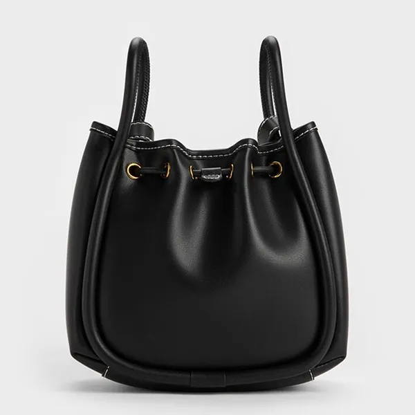 Túi Rút Dây Nữ Charles & Keith CNK Lyla Pale Black CK2-10782852_BLACK Màu Đen