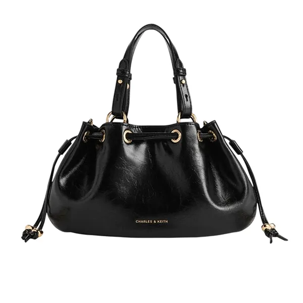 Túi Rút Dây Nữ Charles & Keith CNK Mini Moxie Drawstring Bag Black CK2-10671896_BLACK Màu Đen