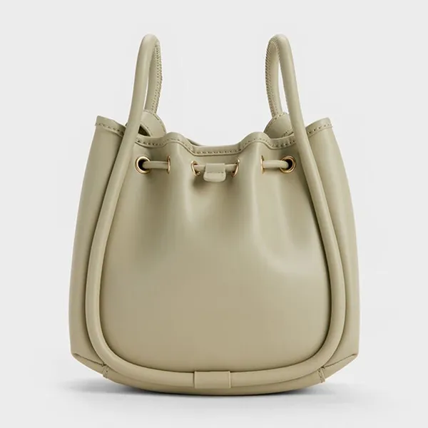 Túi Rút Dây Nữ Charles & Keith CNK Lyla Pale Olive CK2-10782852_PA.OLV Màu Xanh Olive