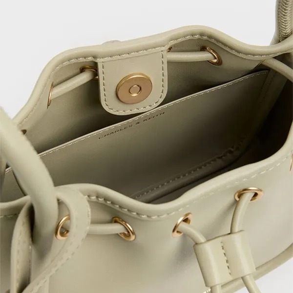 Túi Rút Dây Nữ Charles & Keith CNK Lyla Pale Olive CK2-10782852_PA.OLV Màu Xanh Olive
