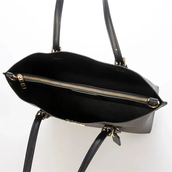 Túi Tote Nữ Coach Mollie Tote 25 In Signature Canvas CV965 Màu Đen Nâu