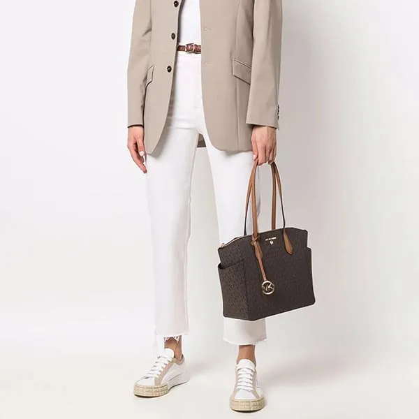 Túi Tote Nữ Michael Kors MK Marilyn Medium Tote Bag 30S2G6AT2B Màu Nâu