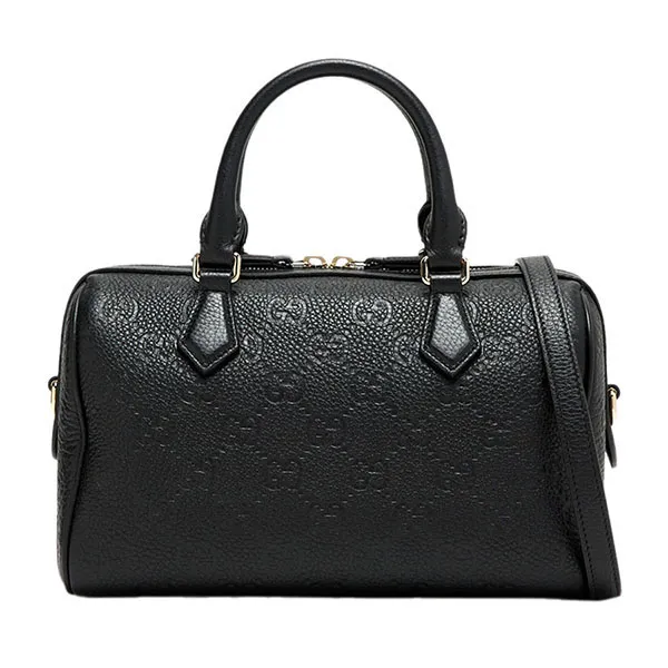 Túi Trống Nữ Gucci Mblem Small Top Handle Bag Black 815255-AAEEM-1000 Màu Đen