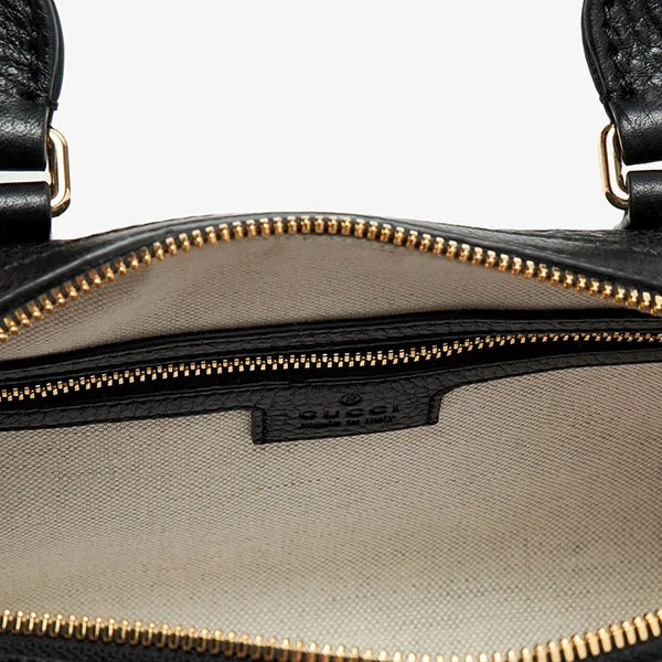 Túi Trống Nữ Gucci Mblem Small Top Handle Bag Black 815255-AAEEM-1000 Màu Đen