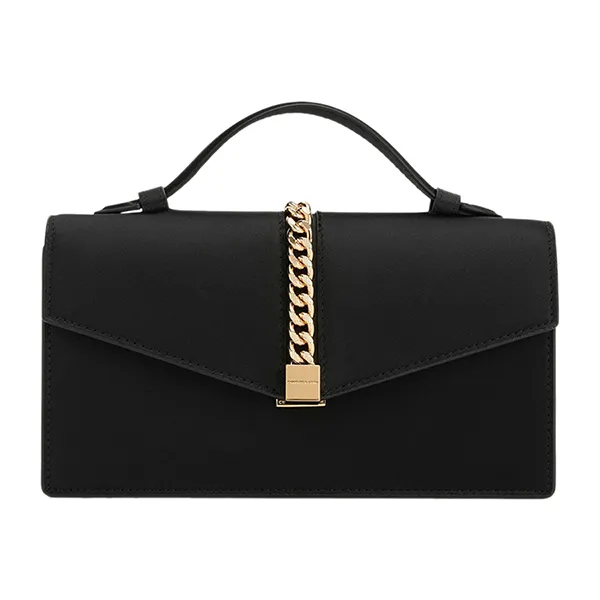 Túi Xách Tay Nữ Charles & Keith CNK Black Taisia Chain Envelope Bag CK2-90840636 Màu Đen