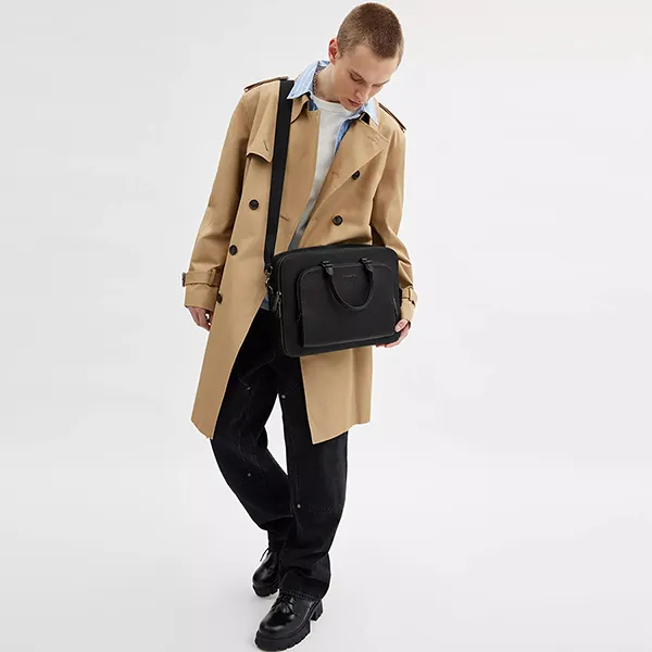 Túi Xách Tay Coach Ethan Brief CR275 Gunmetal/Black Màu Đen