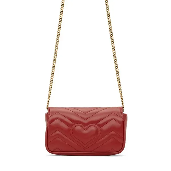 Túi Xách Tay Gucci Red Super Mini GG Marmont Matelassé Bag Màu Đỏ