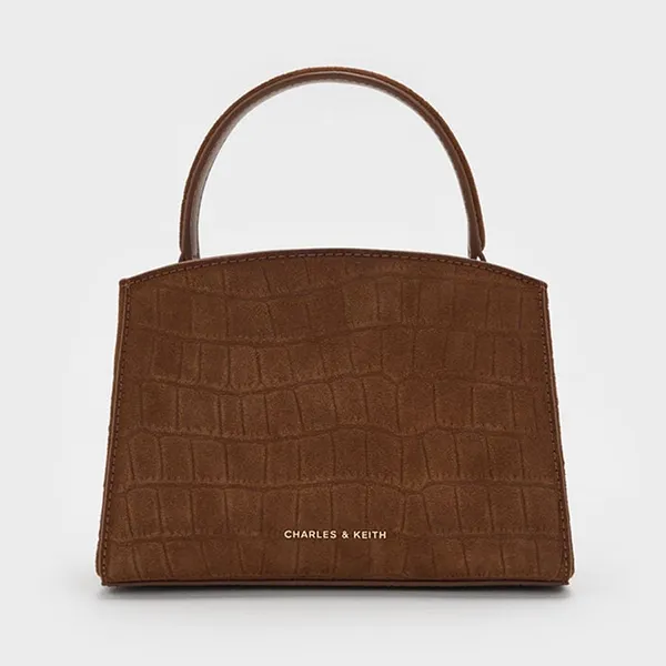 Túi Xách Tay Nữ Charles & Keith CNK Aubrielle Trapezoid Handbag Chocolate CK2-50270880-4_CHOCO Màu Nâu Chocolate