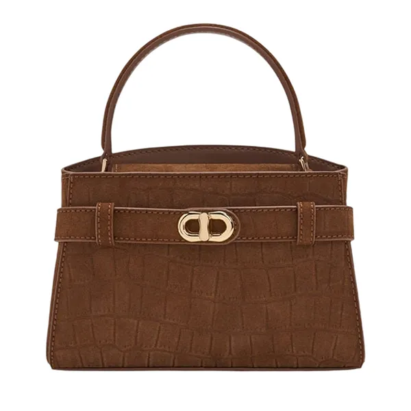 Túi Xách Tay Nữ Charles & Keith CNK Aubrielle Trapezoid Handbag Chocolate CK2-50270880-4_CHOCO Màu Nâu Chocolate
