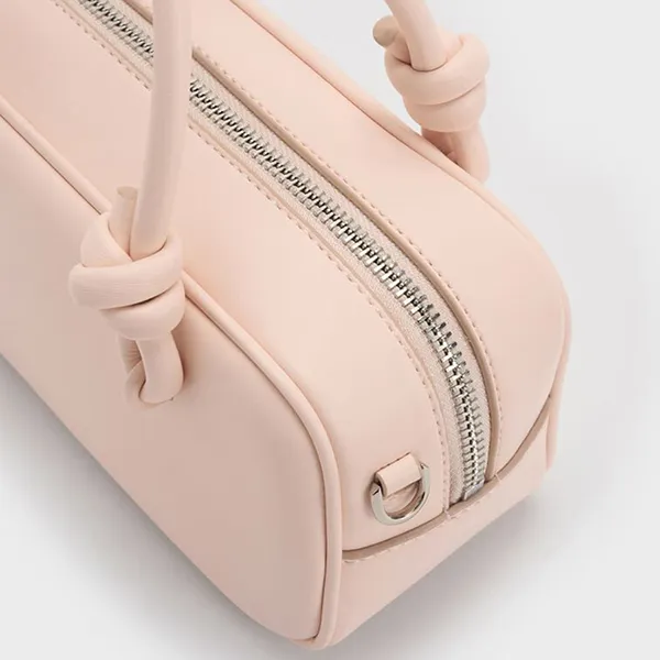Túi Xách Tay Nữ Charles & Keith CNK Sammie Knotted Handle Handbag Soft Pink CK2-30271574-1 Màu Hồng Phấn