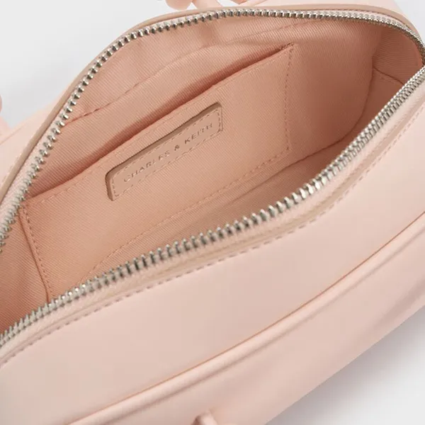 Túi Xách Tay Nữ Charles & Keith CNK Sammie Knotted Handle Handbag Soft Pink CK2-30271574-1 Màu Hồng Phấn