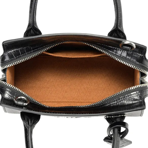 Túi Xách Tay Nữ Coach Andrea Crocodile Embossed Leather Crossbody Bag CR105 Màu Đen