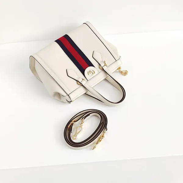 Túi Xách Tay Nữ Gucci Genuine Small Ophidia Handbag Màu Trắng