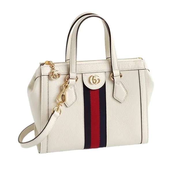Túi Xách Tay Nữ Gucci Genuine Small Ophidia Handbag Màu Trắng