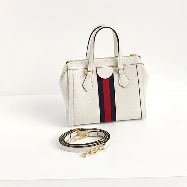 Túi Xách Tay Nữ Gucci Genuine Small Ophidia Handbag Màu Trắng