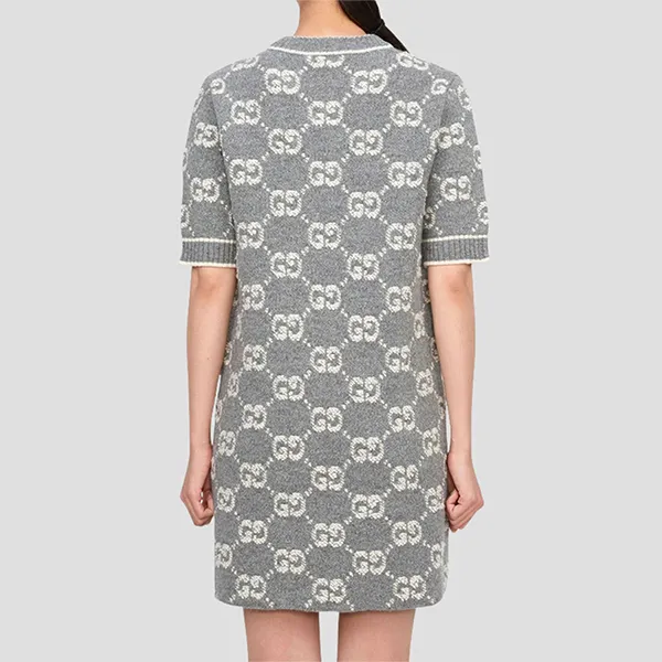 Váy Nữ Gucci Grey With GG Logo Embroidered 798155 XKCNA 1130 Màu Xám Size S