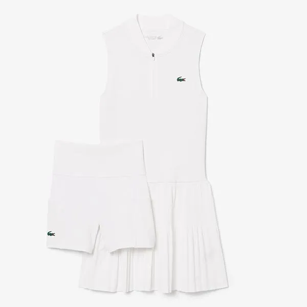 Váy Tennis Nữ Lacoste Ultra Dry Stretch Tennis Dress With Liner EF0151 001 Màu Trắng Size 34