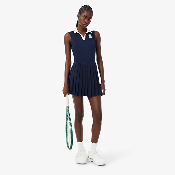 Váy Thể Thao Nữ Lacoste Ultra Dry Tennis Heritage Dress With Liner EF0230 51 423 Màu Xanh Navy Size 34