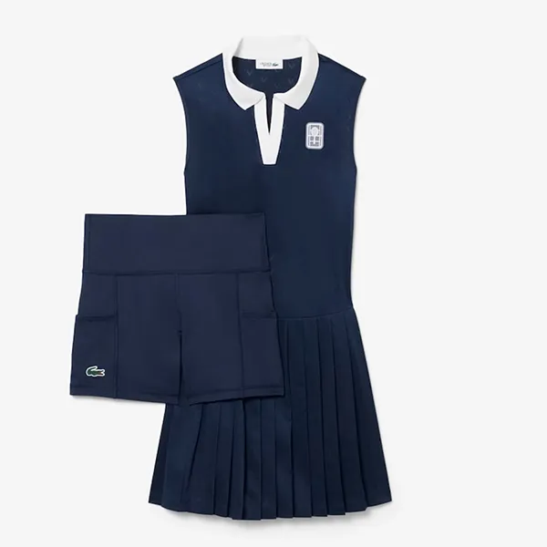 Váy Thể Thao Nữ Lacoste Ultra Dry Tennis Heritage Dress With Liner EF0230 51 423 Màu Xanh Navy Size 34