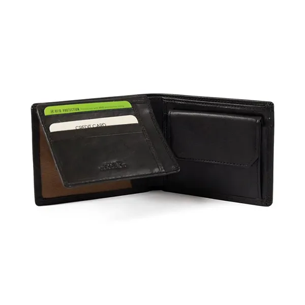 Ví Nam Gianni Conti Men's Genuine Leather Men's Wallet Black 917022-10 Màu Đen