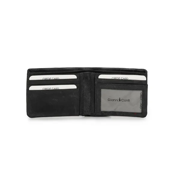 Ví Nam Gianni Conti Men's Genuine Leather Wallet Black 4187602-10 Màu Đen