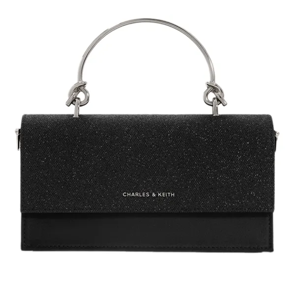 Ví Nữ Charles & Keith CNK Kristine Glittered Noir CK6-10840559-B_NOIR Màu Đen