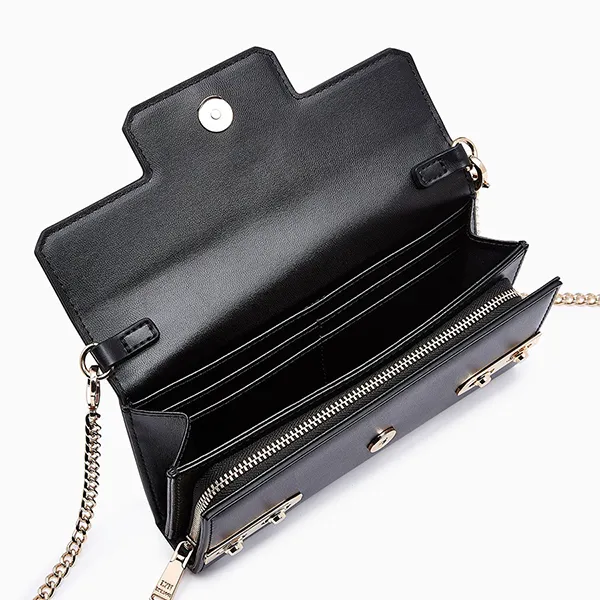 Ví Nữ Lyn Fineness Revision Long Wallet On Chain Black L26SWWA023 Màu Đen