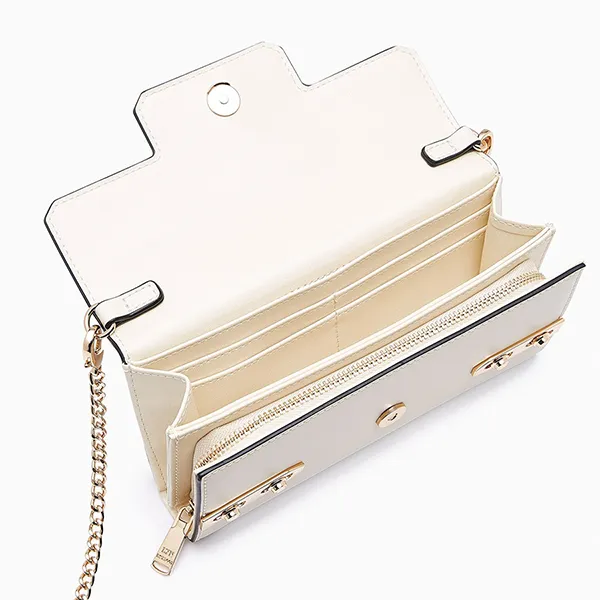 Ví Nữ Lyn Fineness Revision Long Wallet On Chain Ivory L26SWWA023 Màu Kem