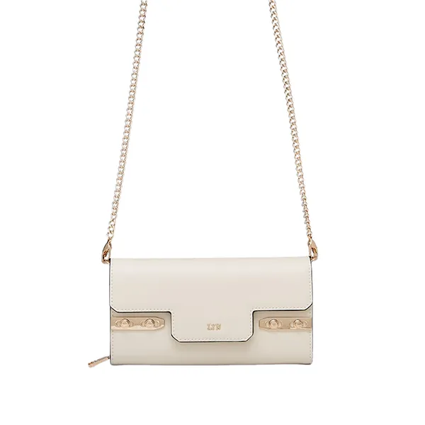 Ví Nữ Lyn Fineness Revision Long Wallet On Chain Ivory L26SWWA023 Màu Kem