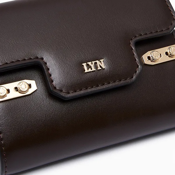 Ví Nữ Lyn Fineness Revision Short Flap Wallet - Dark Brown L26SWWA024 Màu Nâu Đậm