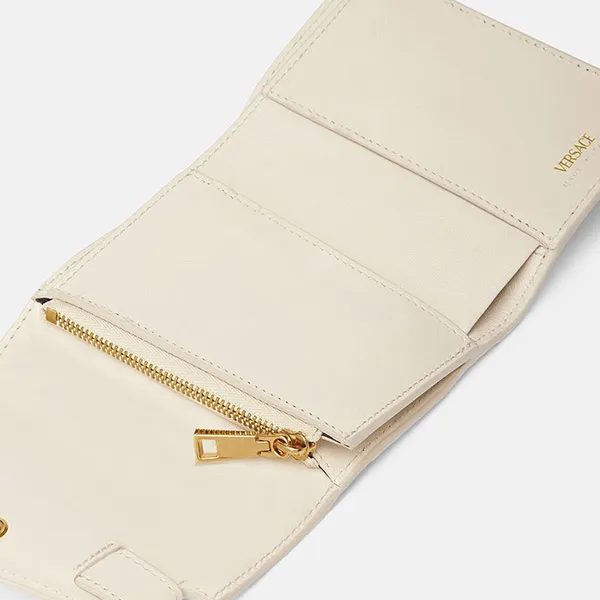 Ví Nữ Versace Medusa 95 Trifold Wallet Màu Beige