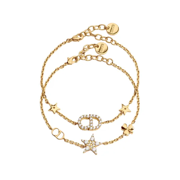Vòng Đeo Tay Louis Vuitton LV Clair D Lune Bracelet Set Gold Finish Metal and Sparkling Crystals Màu Vàng Gold