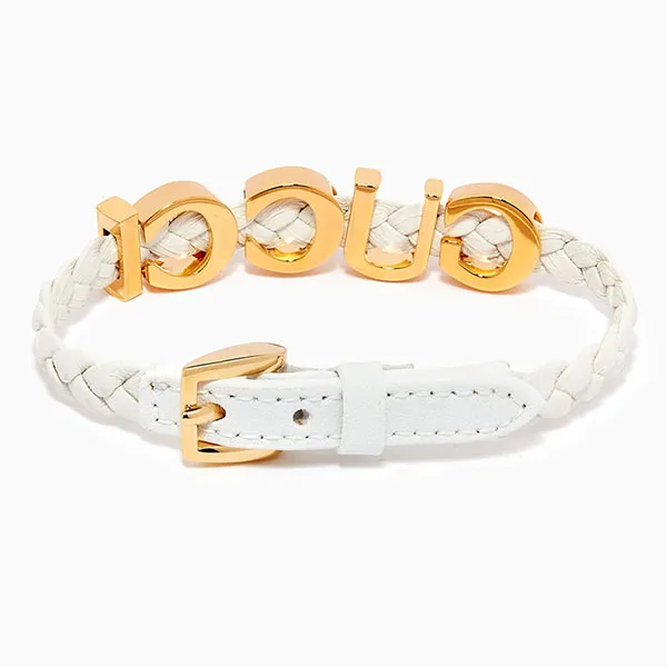 Vòng Đeo Tay Nữ Gucci Bracelet In Leather Màu Trắng