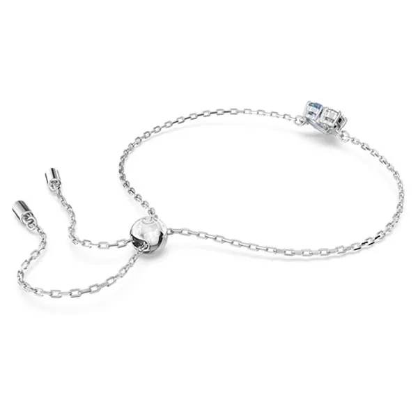 Vòng Đeo Tay Nữ Swarovski Gema 520 Braceletheart, Blue, Rhodium Plated 5653011 Màu Bạc