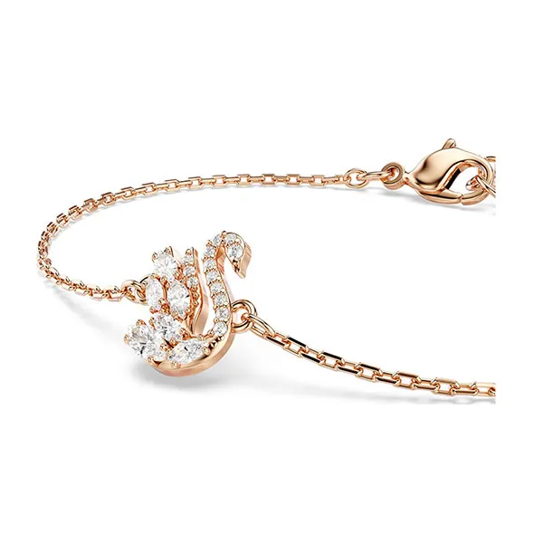 Vòng Đeo Tay Nữ Swarovski Swan Bracelet Mixed Cuts Swan White Rose Gold-Tone Plated 5738202 Màu Vàng Hồng