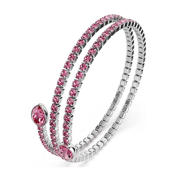 Vòng Đeo Tay Nữ Swarovski Twisty Cuf Fmixed Cuts, Pink, Rhodium Plated 5717576 Màu Hồng