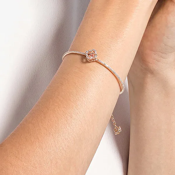 Vòng Đeo Tay Nữ Swarovski Una Bangle Clover, Pink, Rose Gold-Tone Plated 5516476 Màu Vàng Hồng