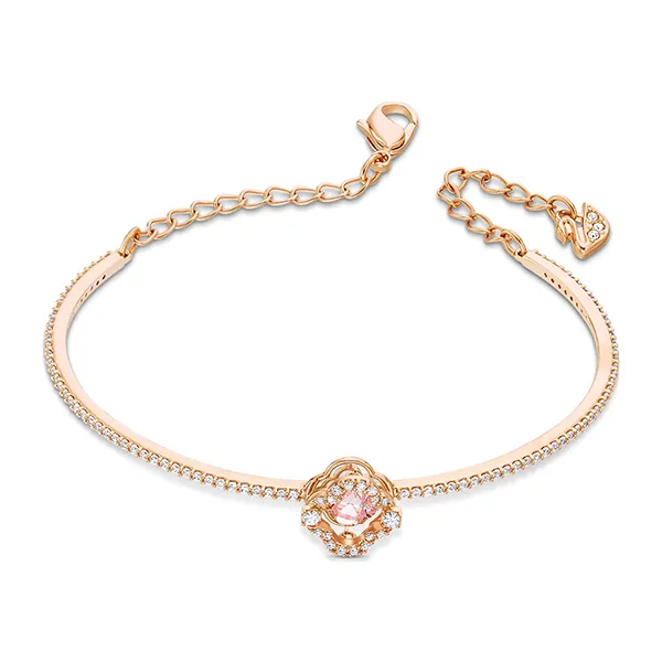 Vòng Đeo Tay Nữ Swarovski Una Bangle Clover, Pink, Rose Gold-Tone Plated 5516476 Màu Vàng Hồng