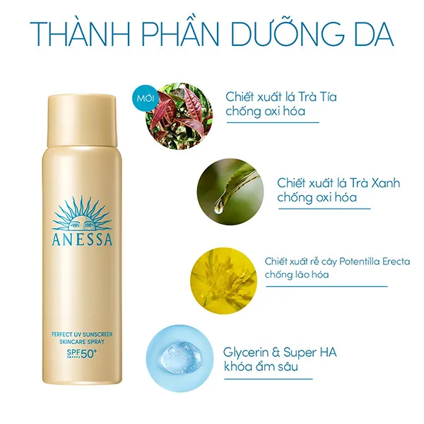 Xịt Chống Nắng Anessa Perfect UV Sunscreen Skincare Spray SPF50+ PA++++ 60g