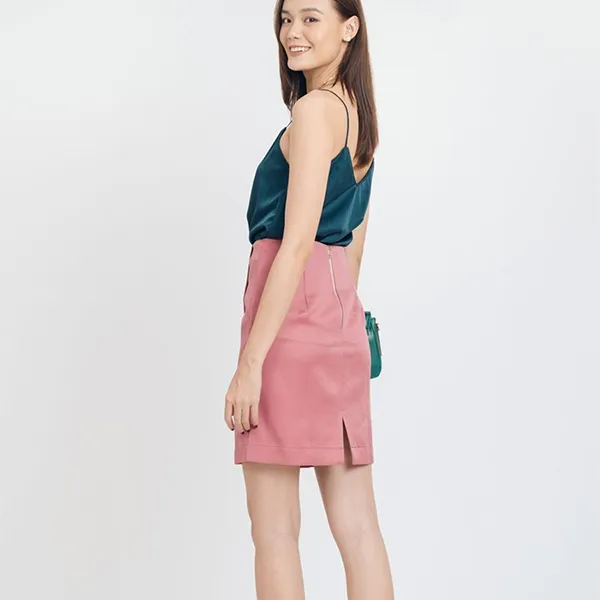 Áo Hai Dây F2 Fashion & Freedom Teal Blue Silk Camisole AK376-XCV-S-0321 Màu Xanh Cổ Vịt Size S